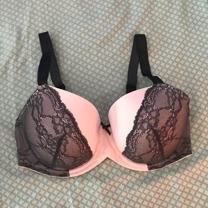 Pink and grey lace bra 36E